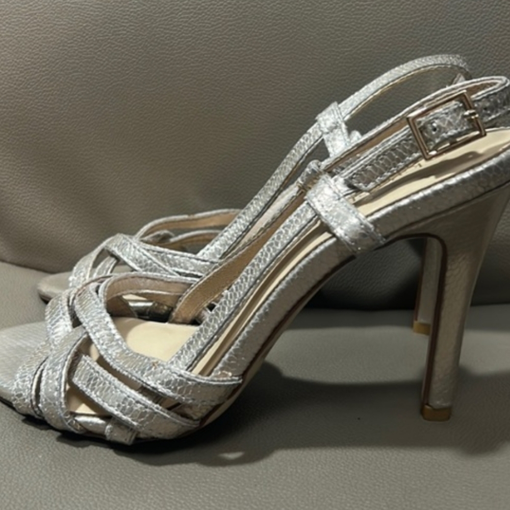 Kate Spade Women's Size 8.5 Metallic Snakeskin Strappy Evening Sandal